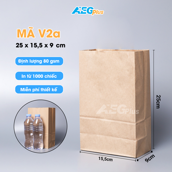Túi đáy vuông - V2a - Sản Xuất Túi Giấy Kraft - Công Ty Cổ Phần Sản Xuất Và Thương Mại AEGPlus
